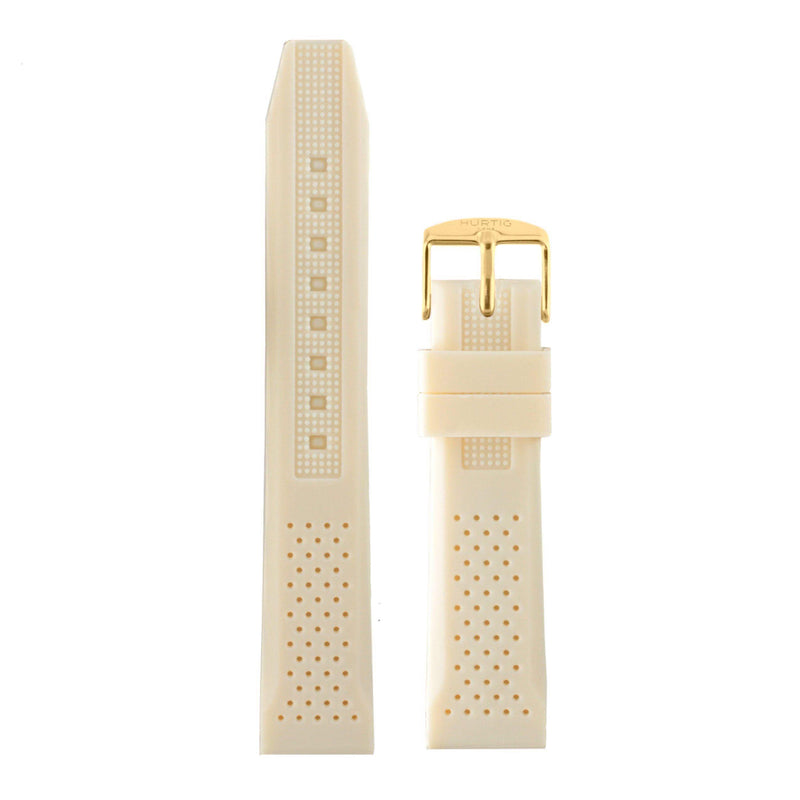 Cream and Gold Vegan Rubber Strap watch strap Hurtig Lane Vegan Watches