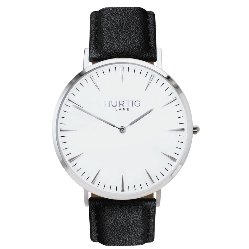 Mykonos Vegan Leather Silver/White/Black - hurtig-lane-vegan-watches