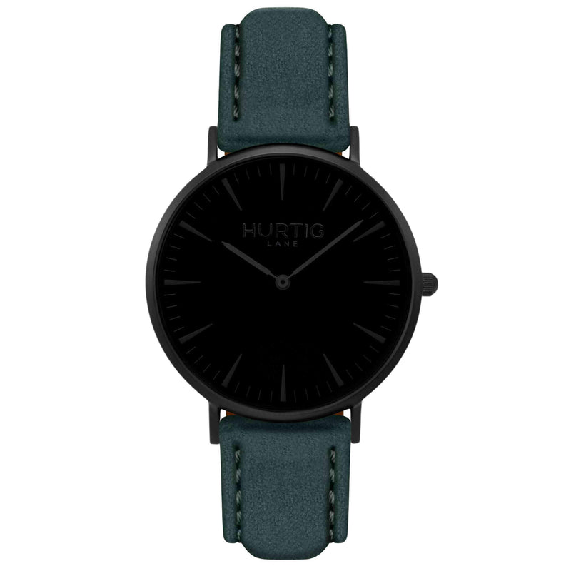 Hymnal Vegan Suede Watch All Black & Mustard - Hurtig Lane - sustainable- vegan-ethical- cruelty free