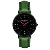 Moderna Vegan Leather Watch All Black & Mint Watch Hurtig Lane Vegan Watches