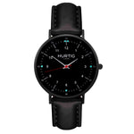 Moderna Vegan Leather Watch All Black & Mint Watch Hurtig Lane Vegan Watches